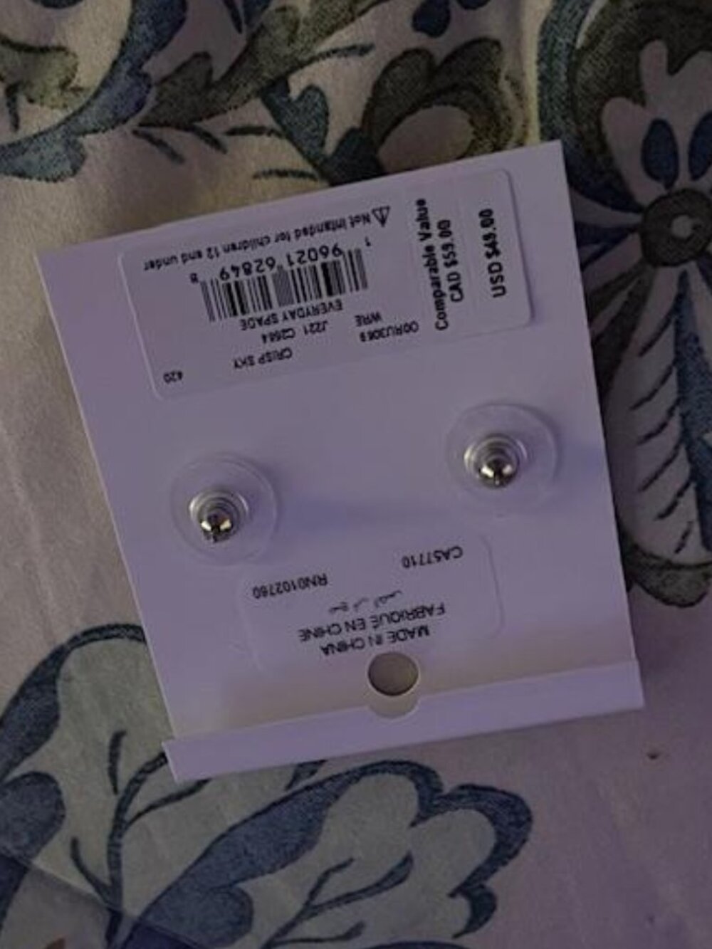 Kate Spade Earrings w/ a Baby Blue Spade & Gold Outline - Picture 4 of 4